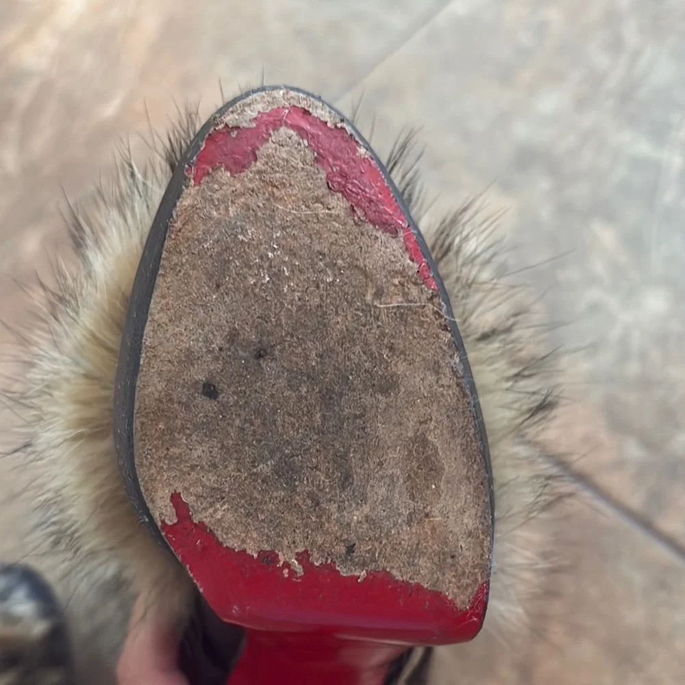 Christian Louboutin Black and Fur Women's Boots Toundra - Picture 16 of 16